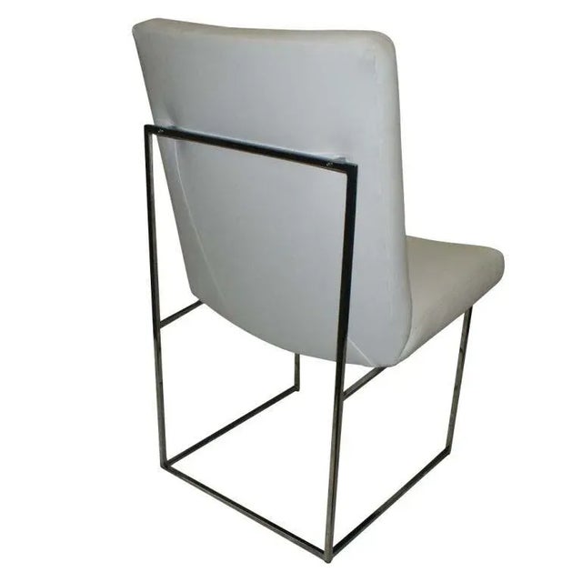 1970s 8 Milo Baughman Leather & Chrome Thin Series High Back Chair For Sale - Image 5 of 8