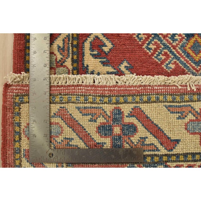 Kazak Runner 2’5” X 6’5” Red Wool Tribal Hand-Knotted Oriental Rug For Sale - Image 11 of 11
