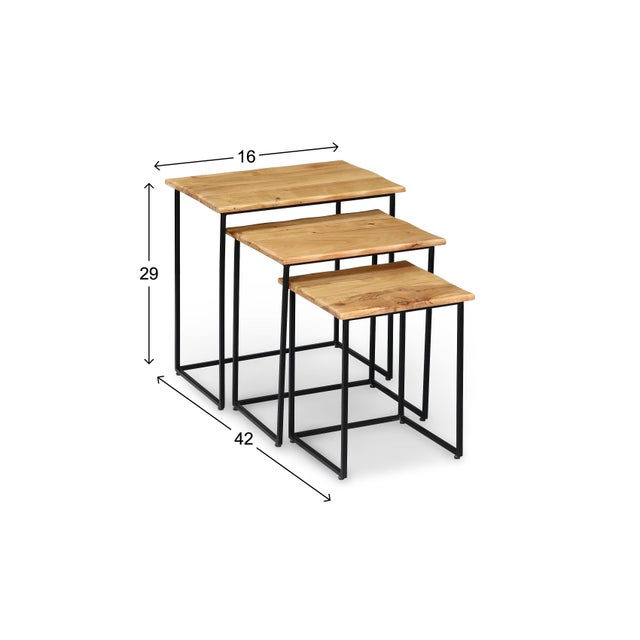 Avinash 3pc Set Nest Table For Sale - Image 9 of 10