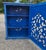 Hand Painted Mediterranean Medicine Cabinet / Wall Shelf / Navy Blue and White Zouak For Sale - Image 4 of 7