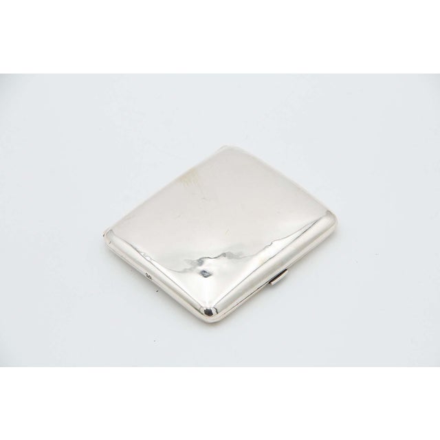 Plain Rectangular Silver Cigarette Case For Sale - Image 3 of 3