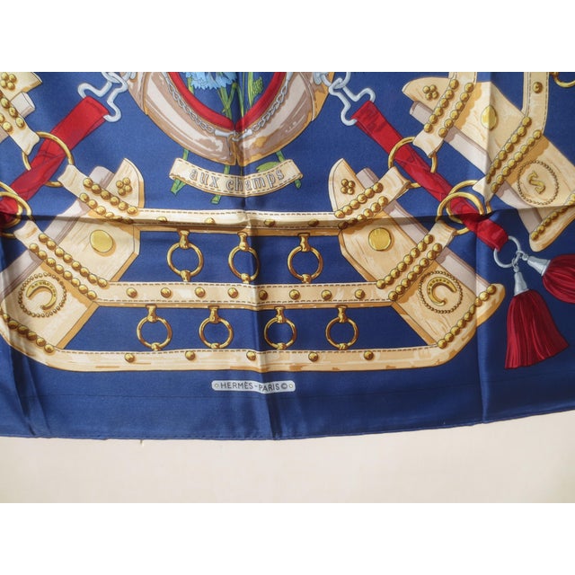 Mid-Century Modern Hermes Silk Scarf "Aux Champs" 1970 For Sale - Image 3 of 10