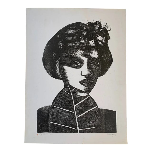 1970s Eduardo Roca Salza "Choco" Collagraph La Havana For Sale