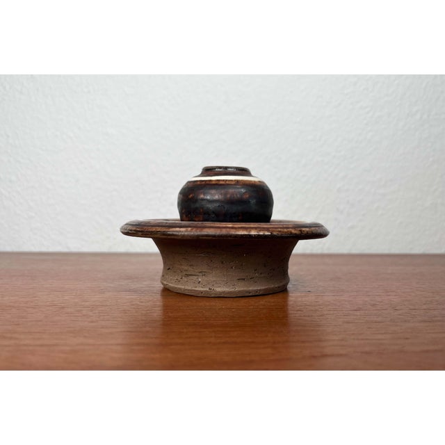 Mid-Century Modern Danish Studio Pottery Candleholder by Lise Eder for Lise Keramik, 1960s For Sale - Image 6 of 15
