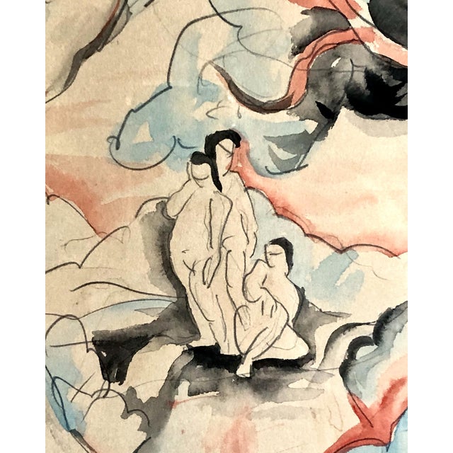 Mid 20th Century Signed Mid-Century Post-Impressionist Watercolor, by Miki McCrossen Hayakawa (1899–1953) For Sale - Image 5 of 7