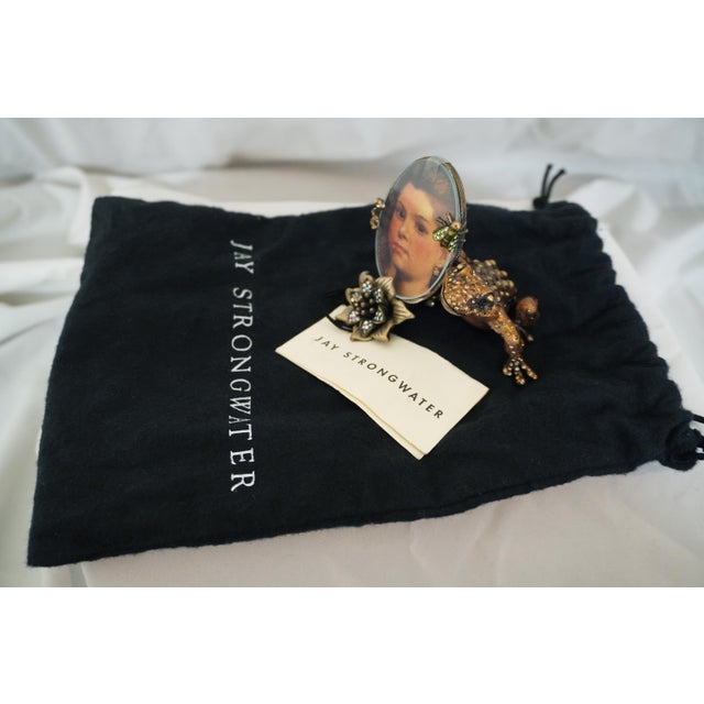 Jay Strongwater Enamel & Crystal Frog Frame For Sale - Image 9 of 9