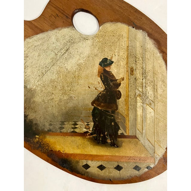 Antique French 19th Century Artist Palette Painting After Edouard Bisson For Sale - Image 10 of 13