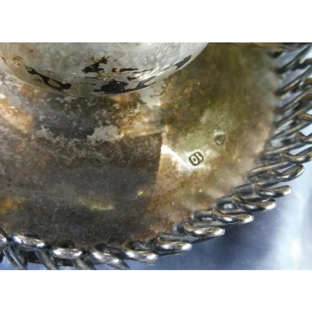 Silver 18th C Brazilian Colonial Silver Toothpick Holder Bird on a Pear Tree W Flowers Great Table Fare For Sale - Image 8 of 10