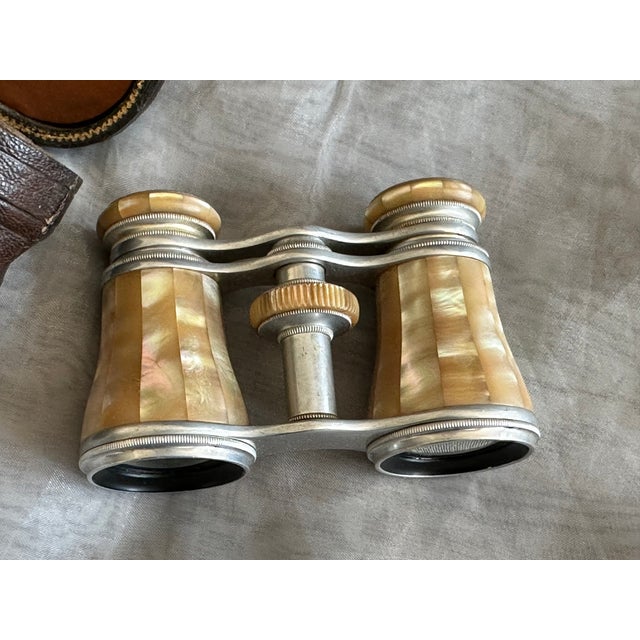 Display these antique Lemaire Fabt Paris mother of pearl opera glasses as decor on a library table or office desk. Made in...