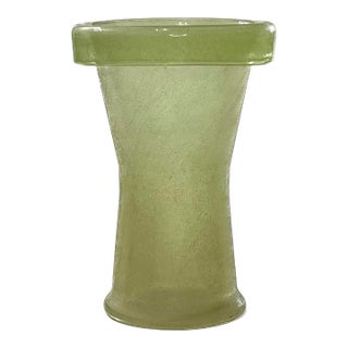 Architectural Italian Art Glass Vase With Scavo Finish, Circa 1960s–70s For Sale