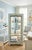 Vintage Custom Painted Baby Blue Gold Arched Pencil Reed Glass Shelving Unit Etagere For Sale - Image 10 of 13