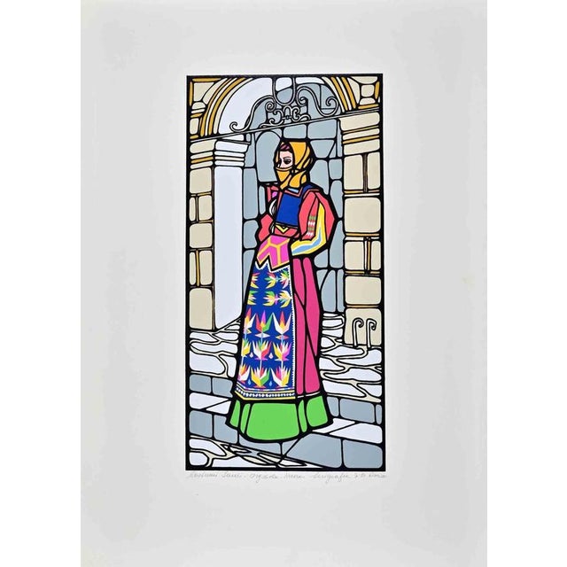 Paolo Riccioni, Costume from Orgosolo, Sardinia, Screenprint, 1990s For Sale - Image 3 of 3
