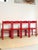 Red Red Lacquered Wooden Chairs with Braided Rope Seats, 1980s, Set of 4 For Sale - Image 8 of 12