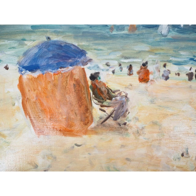 Summer in Houlgate Oil on Canvas by Jean-Jacques René For Sale - Image 6 of 9