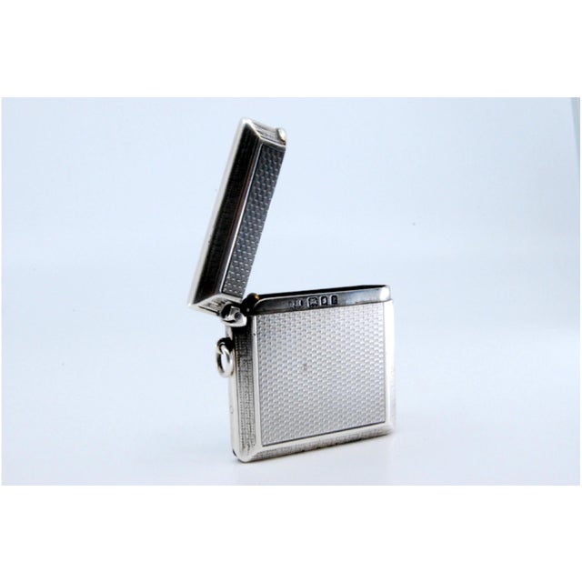 Guilloche Silver Matchbox with Edge Friezes and Hanging Ring For Sale - Image 5 of 10