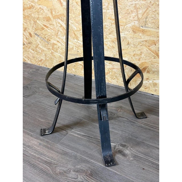 Brown Vintage Brutalist Bar Stools in Iron and Wood, 1960s, Set of 2 For Sale - Image 8 of 18