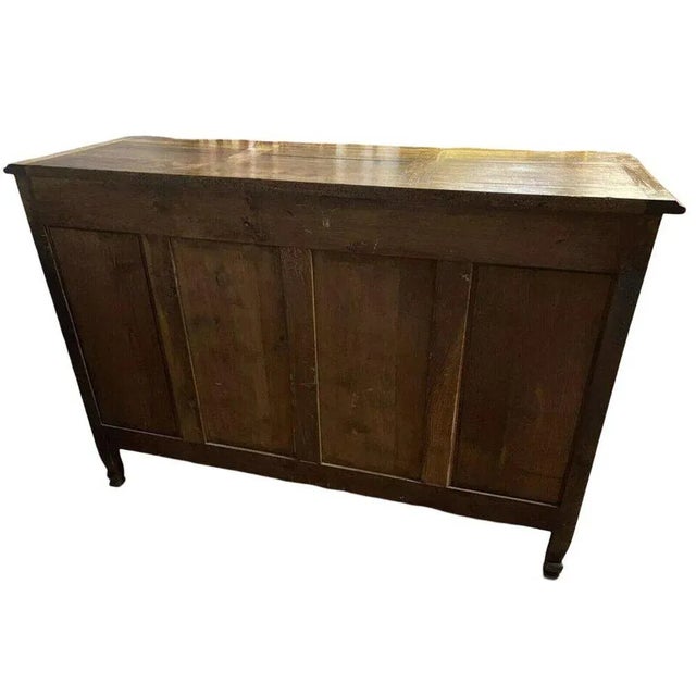 Louis XV-style Provencal sideboard in solid walnut circa 1900 / 160cm. Fully carved and opening on the front with 4...