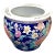 Mid-Century Chinese Porcelain Blue Floral Fishbowl Planter For Sale