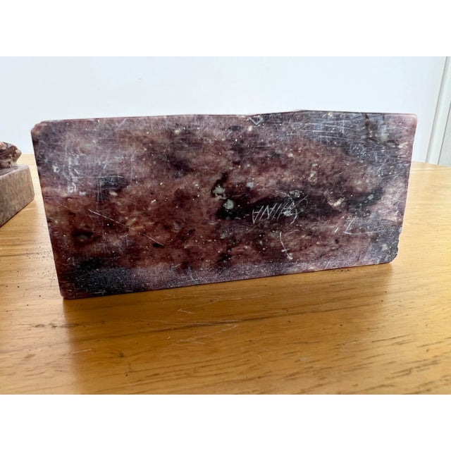 Hand Carved Soapstone Asian Bookends - A Pair For Sale - Image 9 of 11