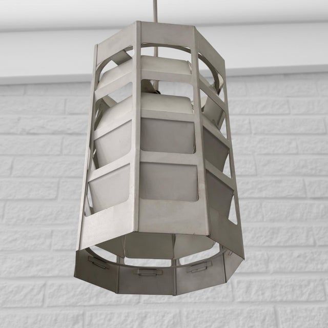 Metal Vintage Danish Pendant Lamp by Poul Gernes for Louis Poulsen, 1960s For Sale - Image 7 of 11