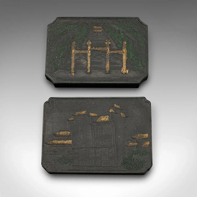 Late 19th Century 1900's Set of 8 Antique Calligraphic Ink Blocks For Sale - Image 5 of 9