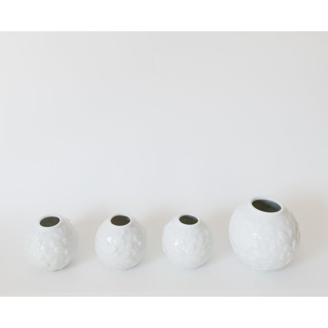 Mid Century Modern Glazed White Porcelain Botanical Candle/Vase Set by Hutschenreuther Germany - 4 Piece Set For Sale - Image 12 of 13