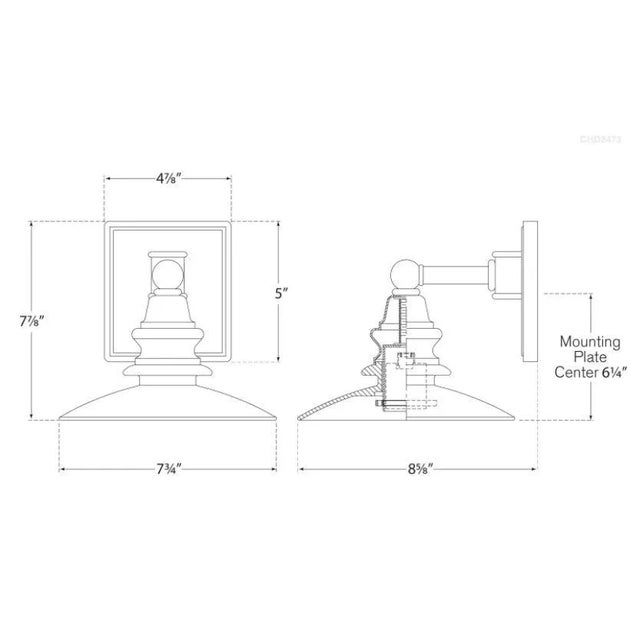 Transitional Chapman & Myers for Visual Comfort Signature Covington Shield Sconce in Polished Nickel with Clear Glass For Sale - Image 3 of 3