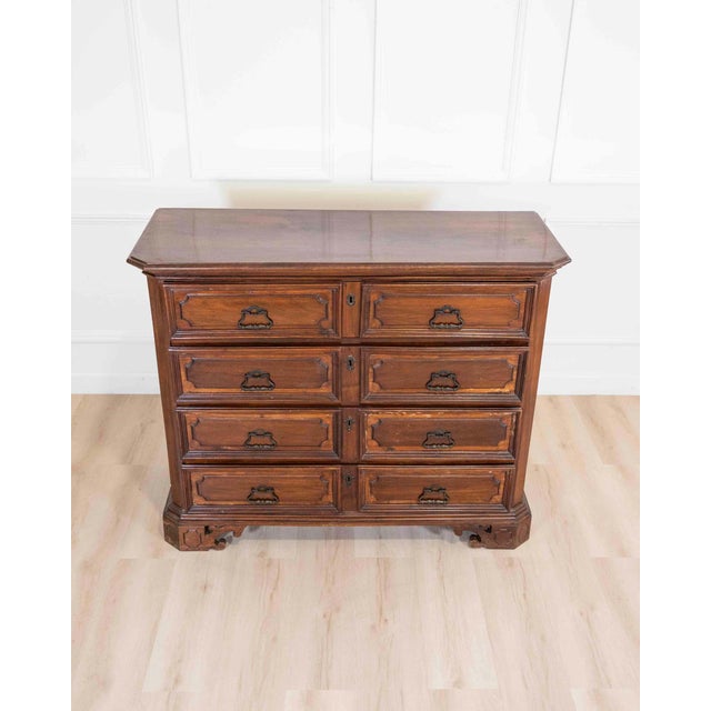 Baroque Walnut Chest Of Drawers, Lombardy, Early 18th Century For Sale - Image 3 of 9