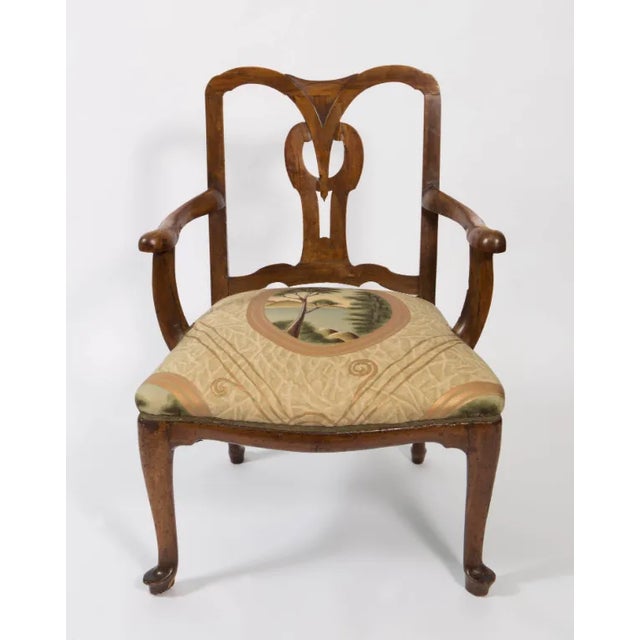 18th Century Walnut Italian Open Back Armchair For Sale - Image 4 of 13