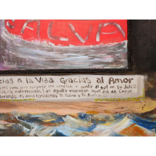 Moisés Villafuerte Abstract Contemporary Surrealist Three Dimensional Stormy Sea Landscape w/ Text, 2022 For Sale - Image 10 of 10