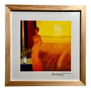 Original Emile Bellet Spot Varnish Lithograph Printed Signature & Certificate, Framed For Sale