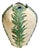 Vintage Italian Earthenware Vase With Stylized Peacock Feather Design For Sale
