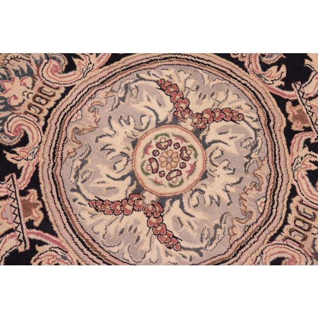 Art Nouveau Savonnerie Pak-Persian Black/Rust Wool Rug - 8'1'' X 10'4'' For Sale - Image 4 of 9