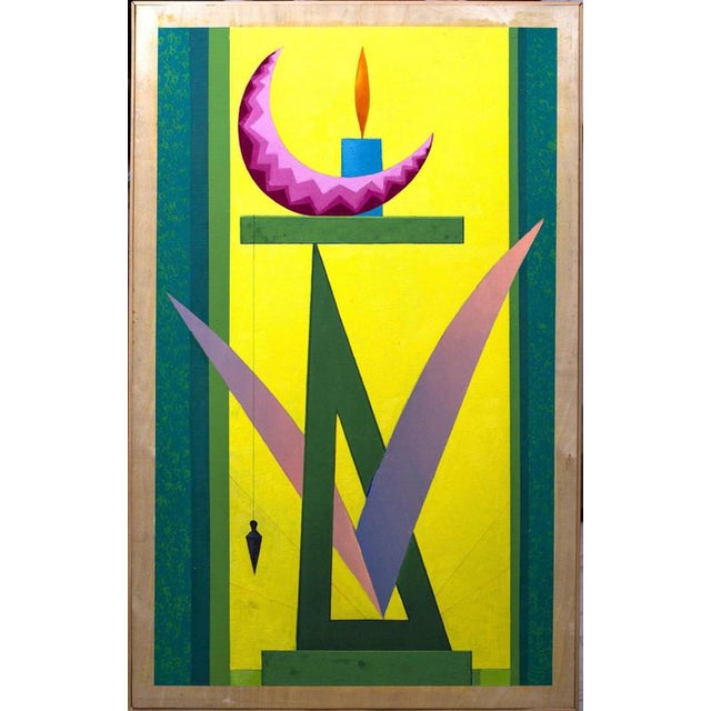 Leo Guida, Lunanguria, 1992, Oil Painting on Wood, Framed For Sale