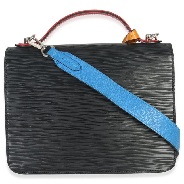 Louis Vuitton Black Red Blue Epi Neo Monceau Bag For Sale - Image 4 of 9