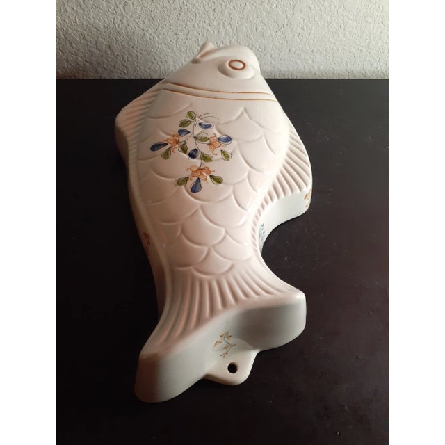 1970s Handpainted Ceramic Fish Figurine Wall Decor For Sale - Image 9 of 12