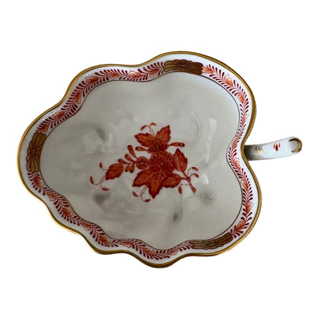 20th Century Herend Chinese Bouquet Nut / Trinket Dish in Rust For Sale
