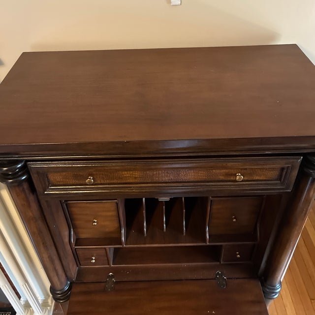1990s 1990s Alligator Embossed Secretary Desk For Sale - Image 5 of 6