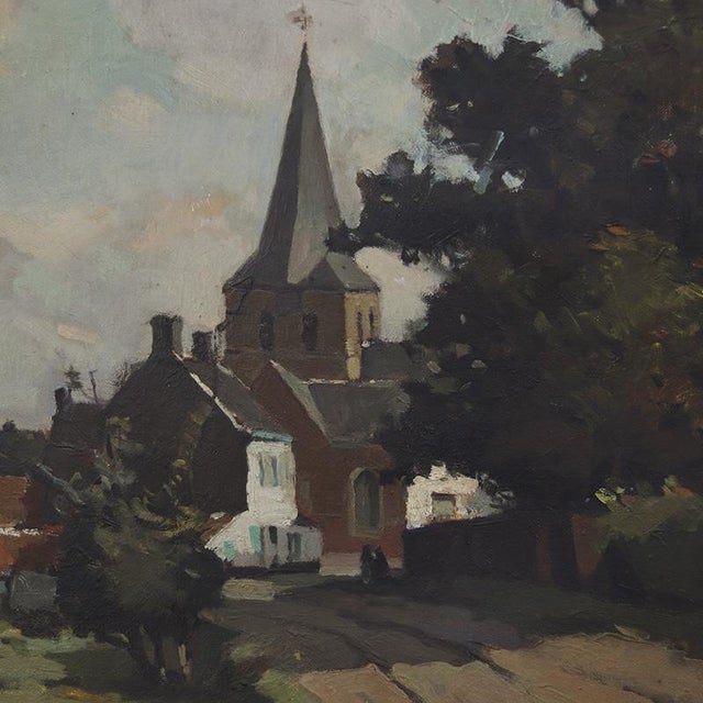 Herman Verbaere, Flemish Landscape / Village Scene, Oil on Canvas, 1950s For Sale - Image 9 of 10