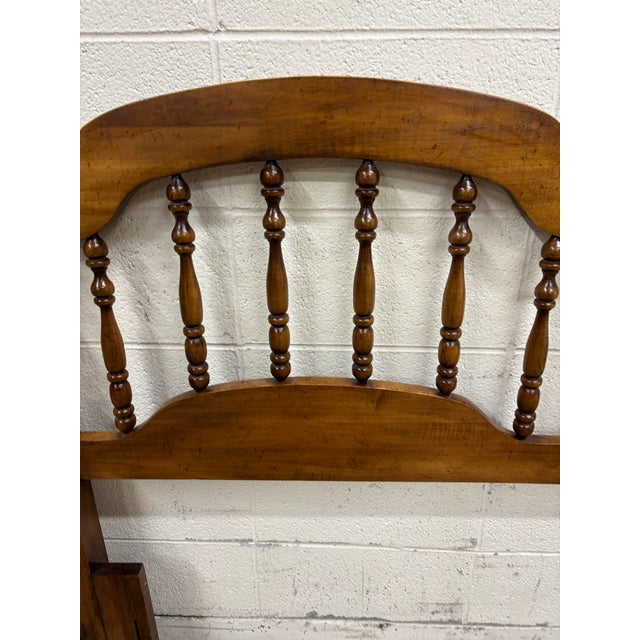 Brown Vintage Convertible Queen or Full Size Traditional Cannonball Spindle Headboard For Sale - Image 8 of 10