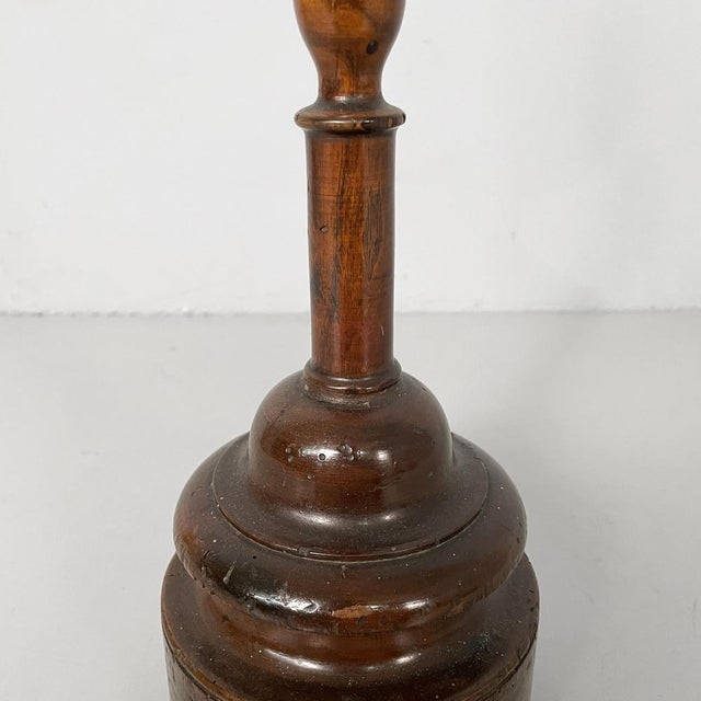 1930s Italian Round Doorstop in Turned Wood, 1930s For Sale - Image 5 of 11