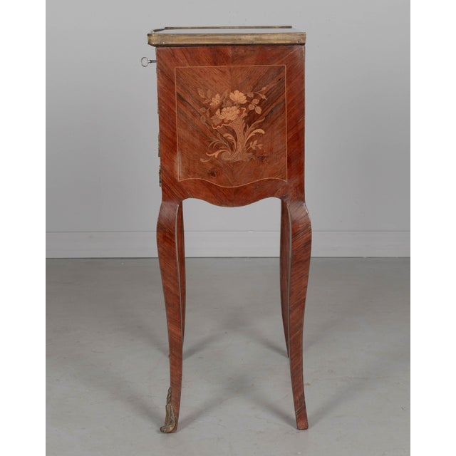 Mid 20th Century Louis XVI Style Marble Top Nightstand or Side Table For Sale - Image 5 of 9