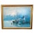 Large Marine Landscape Oil on Canvas Painting With Boats at a Dock, Signed For Sale - Image 13 of 13