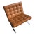 Midcentury Barcelona Style Chair in Stainless Steel and Leather For Sale