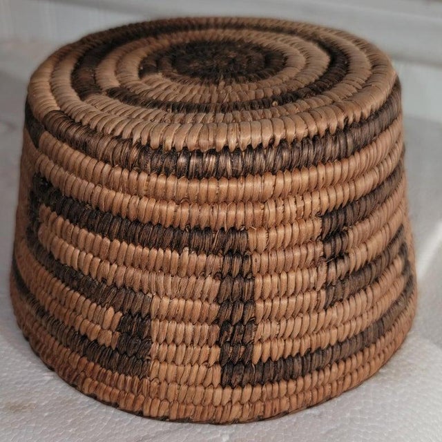Early 20th Century Early 20th Century Hand Made Geometric Woven Basket For Sale - Image 5 of 5
