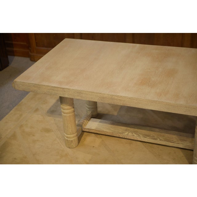 Art Deco Table in Limed Oak in the style of Jean-Charles Moreux, 1940s For Sale - Image 12 of 15