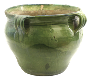 Antique Green Glazed Terracotta Anduze Planter, 1890s