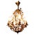 Pink French Toleware Gilt and Ceramic Flower 5-Bulb Chandelier, 1930 For Sale - Image 8 of 8