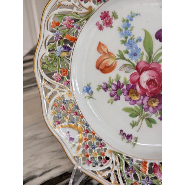 LastCHANCE!Vintage Schumann Bavaria Chateau Pattern Compote and Luncheon Plate - A Pair For Sale - Image 11 of 17