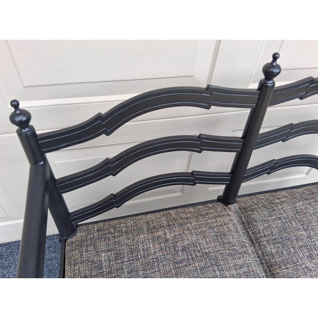 Wood Mid Century 2 Seater Settee Made in Spain For Sale - Image 7 of 9